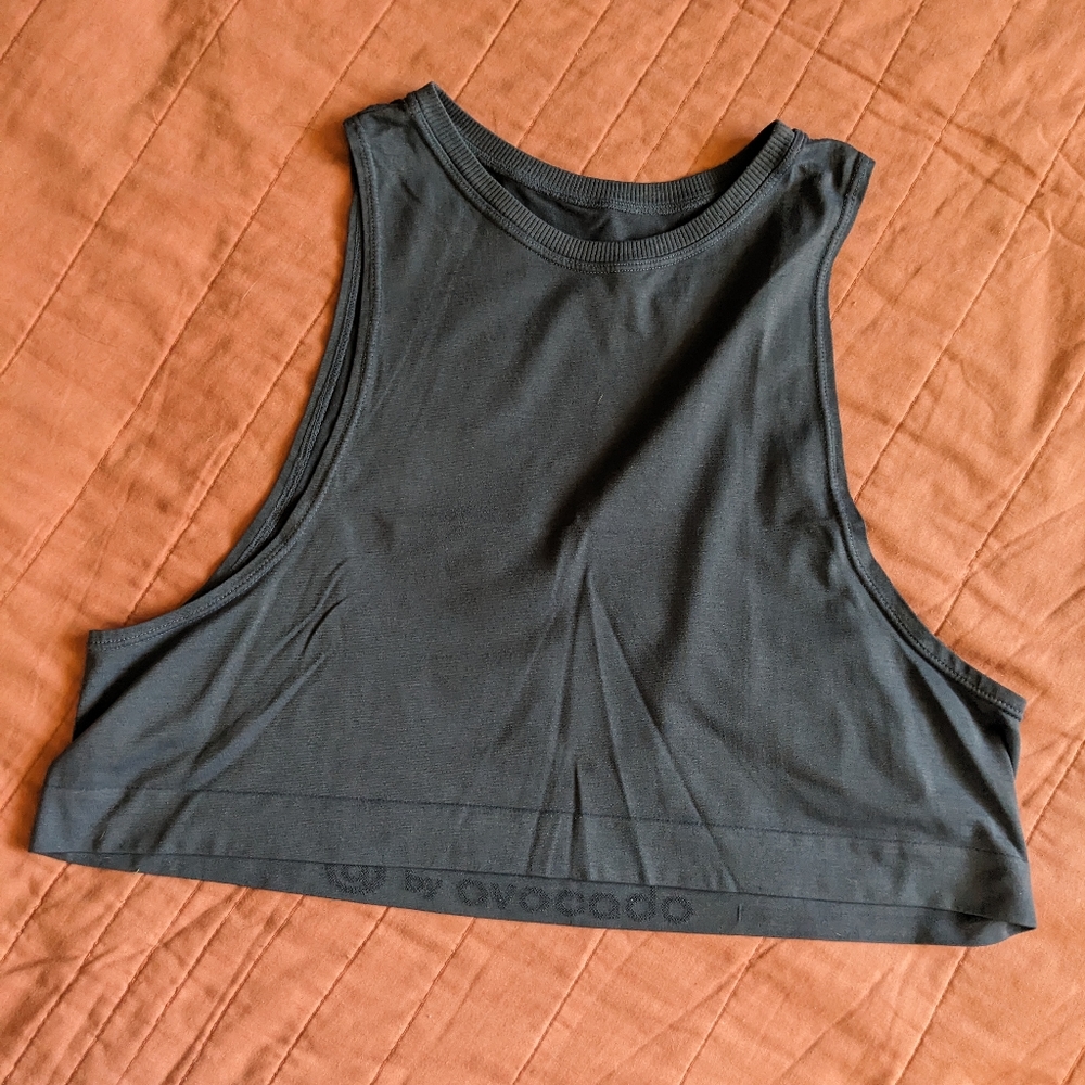Avocado Navy Crop Tank
